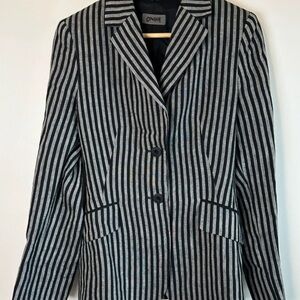 Nique Women's Classic Striped Blazer in Black and Gray